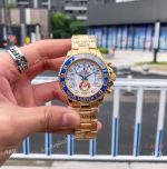 Low Price Rolex Yacht-master II Gold Watch Blue Bezel White Dial 44mm